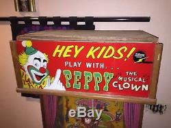 1950's Peppy The Clown Vintage Coin Op Carnival Arcade Machine Nice Working Look