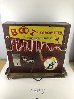 1950s Coin Op Operated Arcade Game Booz Barometer Nickel Machine