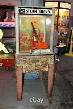 1950s Vintage Steam Shovel Arcade Chicago Co. 10c Coin Op Claw Machine