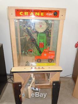 1956 Williams Crane Coin-Op Arcade Game Working Nice Original Sidewalk Engineer