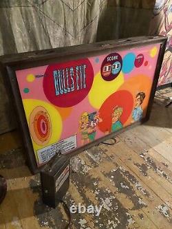 1970s Bullseye 2 Player Electronic Dart Machine Bar Arcade Sign Decor Garage