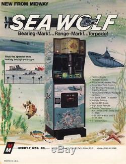 1976 Vintage Midway Sea Wolf Submarine Arcade Game Coin op Machine RESTORED
