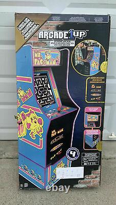 1 Arcade1up Ms. Pac-Man Arcade Machine Includes (4) Video Games + Riser