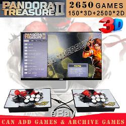 2650 Games Pandora Treasure II 3D Separable Arcade Console Machine Double sticks