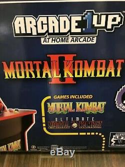 3 in 1 Arcade1Up Mortal Kombat 2 Machine, 4ft Black FREE SHIPPING USA