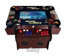 4 PLAYER Cocktail Arcade Machine1162 Classic Games TRACK BALL RARE! WOOD