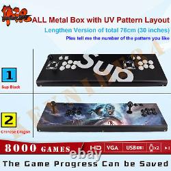 8000 Games 3D Pandora's Box Metal Lengthen Game Arcade Console Machine Joysticks