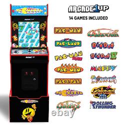 ARCADE1UP Pacmania Bandai Legacy Edition with Riser & Light-Up Marquee Arcade Ca