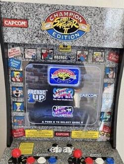 ARCADE1UP Street Fighter 3 in 1 Retro Video Game Cabinet with Riser