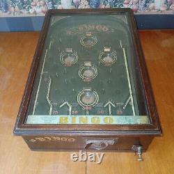 Antique Bingo Coin-op Mechanical Pinball Arcade Game Machine Bingo Novelty Co