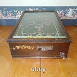 Antique Bingo Coin-op Mechanical Pinball Arcade Game Machine Bingo Novelty Co