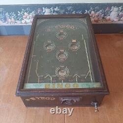 Antique Bingo Coin-op Mechanical Pinball Arcade Game Machine Bingo Novelty Co