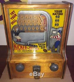 Antique Coin Op Baker Kicker Catcher 1 Cent Football Arcade Machine Game