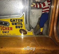 Antique Coin Op Baker Kicker Catcher 1 Cent Football Arcade Machine Game