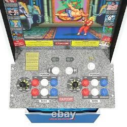 Arcade1UP Street Fighter II Big Blue Arcade Machine 12 in 1 Games with Riser/Stool