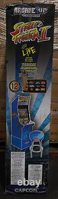 Arcade1UP Street Fighter II Big Blue Arcade Machine w Riser & Stool