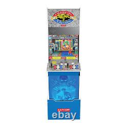 Arcade1UP Street Fighter II Big Blue Arcade Machine with Riser and Stool Bundle