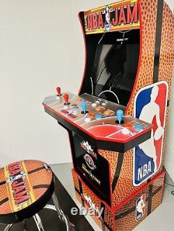 Arcade1Up NBA JAM Arcade Machine with Riser Light Up Marquee stool Special Oop