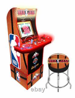 Arcade1Up NBA Jam Arcade Machine with Stool & Riser Includes 3 Games