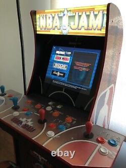 Arcade1Up NBA Jam Game Arcade Machine with Riser and Padded Stool