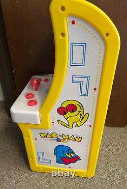 Arcade1Up Pac-Man Jr. 3 Games Arcade Machine with Stool White&Yellow Used