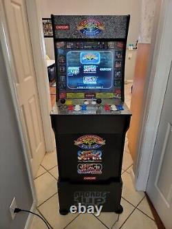 Arcade1Up Street Fighter II Champion Edition Arcade With Riser & Deck Protector