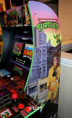 Arcade1Up Teenage Mutant Ninja Turtles Arcade Cabinet Machine with Riser + extra