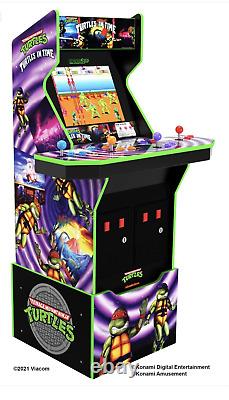 Arcade1Up Teenage Mutant Ninja Turtles Arcade Machine w Riser & Stool