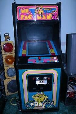 Classic 1982 Ms. Pac Man arcade machine plus 2 extra monitors