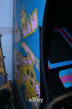 Classic 1982 Ms. Pac Man arcade machine plus 2 extra monitors