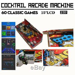 Cocktail Arcade Machine With 60 Classic Games Coin Mode Video Game Commercial