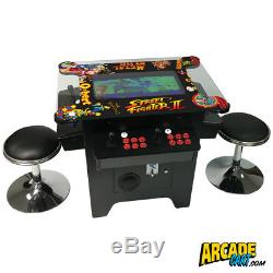 Cocktail Arcade Machine with 2 Chrome Stools 5 Year Warranty 1162 Classic Games