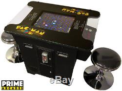 Cocktail Arcade Machine with 2 Chrome Stools 5 Year Warranty 60 Classic Games