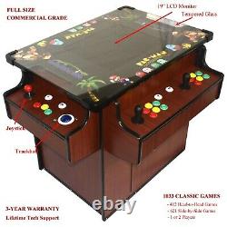 Commercial Grade Cocktail Arcade Machine withTrackballs 1033 Classic Games