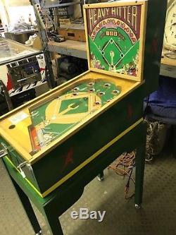Fully Restored Bally Heavy Hitter 1939 Baseball arcade game with Stand
