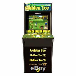 Golden Tee Arcade Machine with Riser and Lighted Marquee, 4ft, Arcade1UP