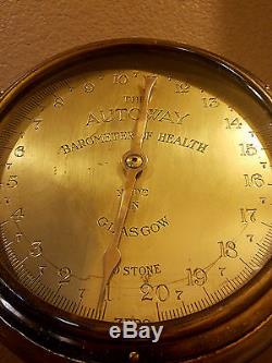 L@@K! Scottland Coin Operated Glasgow Barometeter Penny Weight Scale Machine