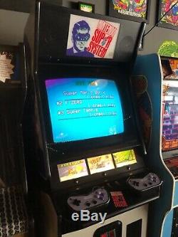 Nintendo Super System Arcade Machine Cabinet w Super Mario Tennis and F-Zero