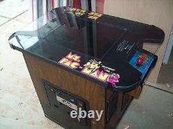 PAC-MAN or Mrs. Restored Original Cocktail Table Video Arcade Game with Warranty