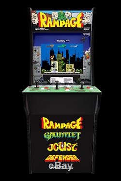 Rampage Arcade Machine, 4ft, 4 Games in 1, Rampage, Gauntlet, Joust, Defender