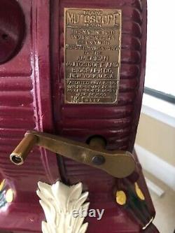 Rare Clam Shell Mutoscope Machine Cast Iron Coin Operated Viewer