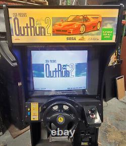 SEGA OUTRUN 2 Arcade Sit Down Driving Racing Video Game Machine WORKS! Ferrari