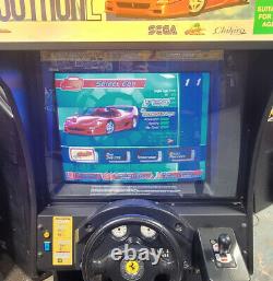 SEGA OUTRUN 2 Arcade Sit Down Driving Racing Video Game Machine WORKS! Ferrari