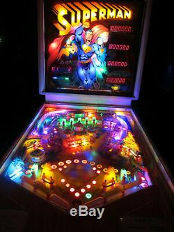 SUPERMAN Arcade Pinball Machine by ATARI 1979 (Custom LED & Excellent Condition)