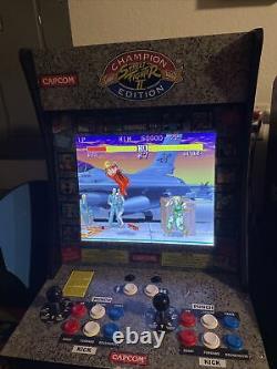 Street Fighter 2 Arcade1up Retro Video Game Machine With Riser 3 Games In 1