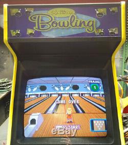 THE SIMPSONS Bowling Arcade Video Game Machine- WORKING GREAT! Bart Homer Maggie