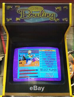 THE SIMPSONS Bowling Arcade Video Game Machine- WORKING GREAT! Bart Homer Maggie