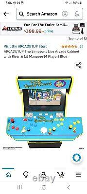 The Simpsons Arcade 1Up 4 Player Arcade Machine with Riser factory sealed