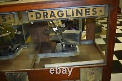 Vintage Chrome DRAG LINE Excavator Carnival Game Machine Digger WITH HOUSING