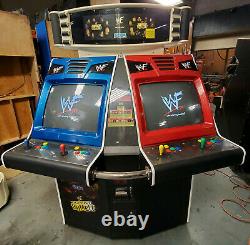 WWF ROYAL RUMBLE Full Size Fighting Arcade Video Game Machine 4 Player 2 Screens